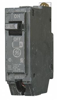 GE Miniature Circuit Breaker: THQB, 45 A, 120/240V AC, Single Phase, 10kA at 120/240V AC, Std (MPN THQB1145). Key specifications — attr195972: 45 A; attr195973: 120/240V AC; attr195974: Single; attr195975: 10kA at 120/240V AC; attr195976: Lighting Panels.