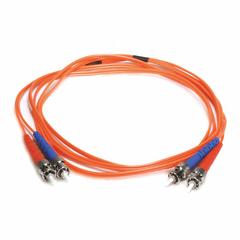 MONOPRICE Fiber Optic Patch Cord: Multi-Mode, 2 m Lg, ST End 1, ST End 2, Orange, PVC, 2 Fiber Count (MPN 2602). Key specifications — Fire Rating: Riser; Jacket Material: PVC; Number of Fibers: Duplex; Brand: MONOPRICE; _Fiber Optic Cable Style: 62.5/125µ OM1.