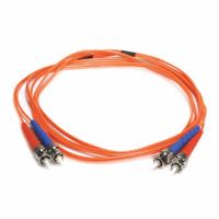 MONOPRICE Fiber Optic Patch Cord: Multi-Mode, 2 m Lg, ST End 1, ST End 2, Orange, PVC, 2 Fiber Count (MPN 2602). Key specifications — Fire Rating: Riser; Jacket Material: PVC; Number of Fibers: Duplex; Brand: MONOPRICE; _Fiber Optic Cable Style: 62.5/125µ OM1.