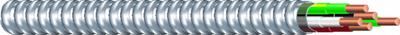 SOUTHWIRE Metal Clad Cable: 1/0 AWG, 4 Conductors, Copper, 250 ft, Aluminum, Std - Standard Metal-Clad Cables