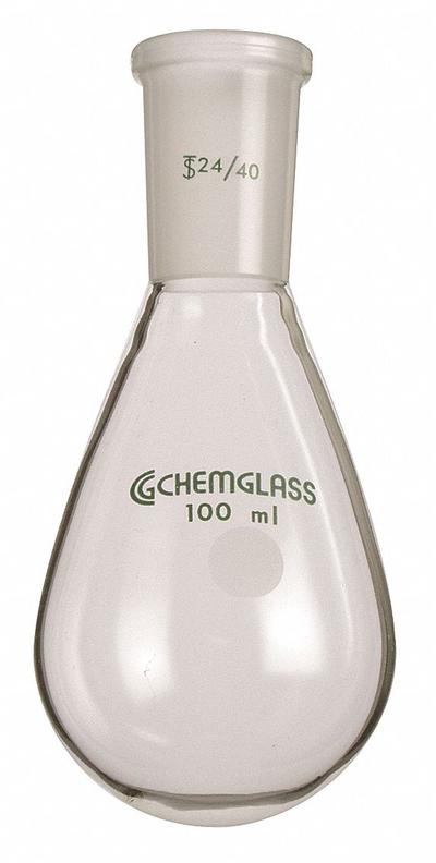 CHEMGLASS Distilling Flask: 200 mL, Colorless, Round, A - Glass Distilling Flasks