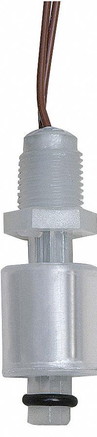 MADISON Closed Liquid Level Switch: Close On Rise, SPST, Polypropylene (MPN M3326-NPT-NO). Key specifications — Brand: MADISON; Electrical Connection Type: Lead Wires; Minimum Media Specific Gravity: 0.75.