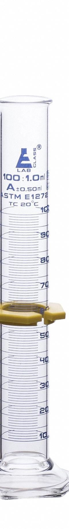 EISCO SCIENTIFIC Graduated Cylinder Set: 50 mL_100 mL_250 mL, A, To Contain (TC), Bumper Included (MPN CH196048). Key specifications — ASTM Specification: E1272; Brand: EISCO SCIENTIFIC; USP Specification: Type I; Closure Included: No; Includes: (3) Measuring Cylinders.