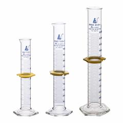 EISCO SCIENTIFIC Graduated Cylinder Set: 50 mL_100 mL_250 mL, A, To Contain (TC), Bumper Included (MPN CH196048). Key specifications — ASTM Specification: E1272; Brand: EISCO SCIENTIFIC; USP Specification: Type I; Closure Included: No; Includes: (3) Measuring Cylinders.