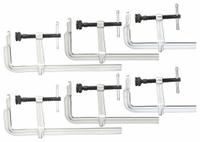 BESSEY Bar Clamp Set: Heavy Duty, Sliding T Handle, 16 in Jaw Opening - Max, 2,660 lb Clamping Force (MPN CLSXHD-SET). Key specifications — attr668287: Bar Slide; attr668283: Swivel; attr663925: BESSEY.