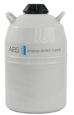 AMERICAN BIOTECH SUPPLY Liquid Dewar: 20 L Capacity, 14 1/2 in Overall Dia, 24 1/2 in Overall Ht (MPN ABS LD 20). Key specifications — Brand: AMERICAN BIOTECH SUPPLY; Material: Aluminum.