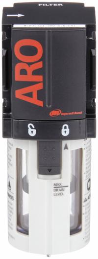 ARO Pneumatic Oil Filter: Coalescing, 1/4 in NPT, 0.3 micron, 49 cfm, 150 psi Max Op Pressure, 1000 (MPN F35121-300). Key specifications — attr110055: 1000; attr110008: ARO.
