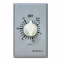 INTERMATIC Spring-Wound Timer: 12 hr Max, SPDT, 277V AC, Wall Plate Included, Silver (MPN FF312H). Key specifications — Brand: INTERMATIC; Includes Hold: No Hold Included.