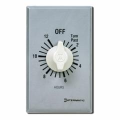 INTERMATIC Spring-Wound Timer: 12 hr Max, SPDT, 277V AC, Wall Plate Included, Silver (MPN FF312H). Key specifications — Brand: INTERMATIC; Includes Hold: No Hold Included.