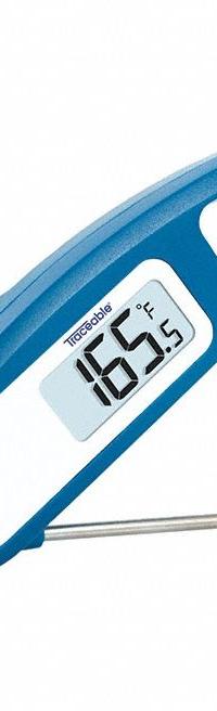 TRACEABLE Digital Thermometer: -40°F to 482°F /-40°C to 250°C, 0.1°F /0.1°C, Celsius/Fahrenheit (MPN 9876861). Key specifications — Brand: TRACEABLE; Accuracy: ±0.9 °F/0.5 °C @ -4 to 482 °F/-20 to 250 °C, ±1.8 °F/1 °C Otherwise.