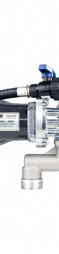 GPI Electric Drum Pump: Pump with Hose & Nozzle, 2/5 hp HP, 12 V DC, 5 gpm, 50 SUS Max. Viscosity (MPN 142100-04). Key specifications — Brand: GPI; Suction Tube Material: PP.