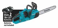 MAKITA Battery-Powered Chainsaw: 16 in Bar Lg, Rear Handle, Adj/Auto Chain Oiler, 18 V, 32 cc (MPN XCU04Z). Key specifications — Brand: MAKITA.