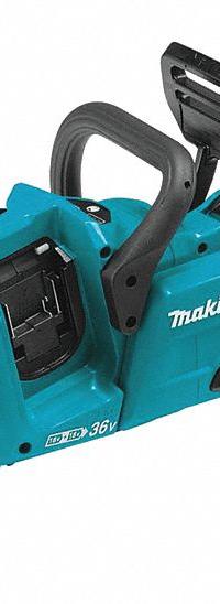 MAKITA Battery-Powered Chainsaw: 16 in Bar Lg, Rear Handle, Adj/Auto Chain Oiler, 18 V, 32 cc (MPN XCU04Z). Key specifications — Brand: MAKITA.