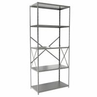 HALLOWELL Metal Shelving: Standalone, Medium-Duty, 36 in x 18 in, 84 in Overall Ht, 5 Shelves (MPN F5510-18HG). Key specifications