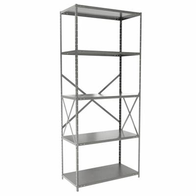 HALLOWELL Metal Shelving: Standalone, Medium-Duty, 36 in x 18 in, 84 in Overall Ht - Medium-Duty Standalone Open Metal Shelving