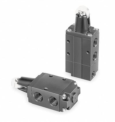 Parker Manual Air Control Valve: DirectAir 4, Three-Way / Two-Position, Roller - Parker Directair 4 Series Manual Air Control Valves