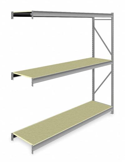 TENNSCO Bulk Storage Rack: Add-On, Heavy-Duty, 96 in x 24 in x 96 in, Particleboard - Heavy-Duty Particleboard Decking Bulk Racks