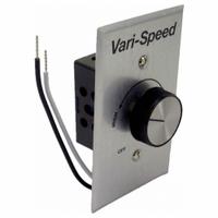 Speed Control: Dial, SPST, 1 Switches or Dials, 115V AC, Aluminum Plate, Silver Plate, 5 A (MPN 56340). Key specifications — Brand: FANTECH; Reversible: Not Reversible; Input Voltage: 115V AC; Compatible with Series: FKD10; Plate Material: Aluminum.
