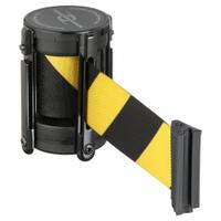 TENSABARRIER Replacement Belt Cassette: Black/Yellow, 4 in Overall Ht, 7 1/2 ft Belt Lg, Pattern (MPN CASSETTE-STD-NO-D4X-C). Key specifications — attr193628: TENSABARRIER; attr983760: Diagonal Stripe; attr983762: No Legend; attr981605: Receiver and Tape End Piece.