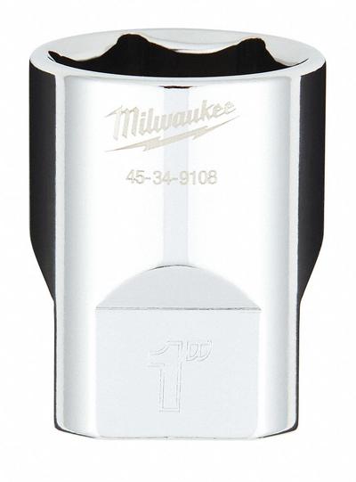 MILWAUKEE Standard Socket: SAE, 1/2 in Drive Size, 1 in Socket Size, 6-Point, Std - Anti-Roll Hand Sockets