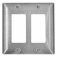 LEVITON Wall Plate: Toggle, 2 Gang, Midsize Size (MPN SLJ62-C). Key specifications — Brand: LEVITON; Material: Stainless Steel.