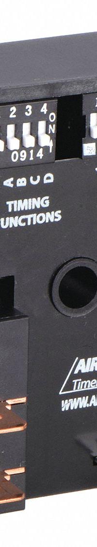 AIROTRONICS Multi-Function Encapsulated Timing Relay: Surface Mounted, 120V AC, 25 A (MPN MC1004531J). Key specifications — attr866844: 25 A @ 120V; attr866847: Delay On Make; attr866854: Surface; attr866861: 120V AC; attr866841: AIROTRONICS.