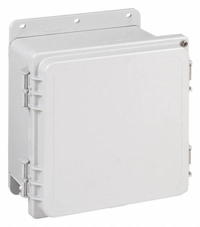 HOFFMAN Enclosure: Polyester, 6 in x 6 in x 4 in, NEMA 12/13/4/4X, Solid Cover - Nonmetallic Enclosures