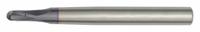 WIDIA HANITA Ball End Mill: Carbide, TiAlN Coated, 2 Flute, 1 mm Mill Dia, 1 mm LOC, 63 mm OAL (MPN 706101001RT)