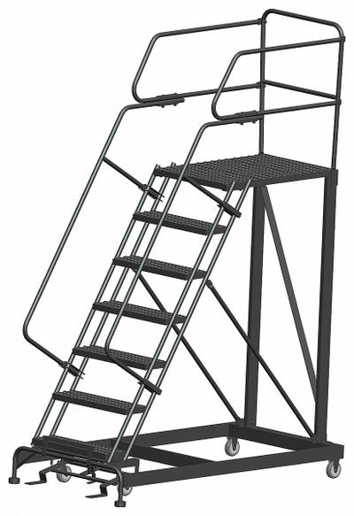 BALLYMORE Mobile Work Platform: 5.8 ft Platform Ht - Max, 36 in x 36 in, Steel - Manual-Lock Rolling Single-Access Platforms