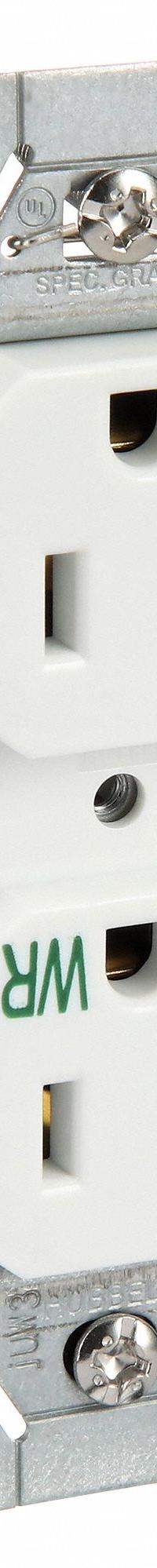 HUBBELL Receptacle: Duplex, 5-20, White, 125V AC, 20 A, 2 Pole / 3 Wire (MPN BR20WHIWR)