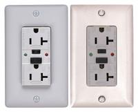 HUBBELL GFCI Receptacle: Duplex, 5-20, Gray, GFCI, 125V AC, 20 A, 2 Pole / 3 Wire (MPN GFSG5362GRY)