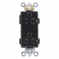 LEVITON Plugs and Receptacles: Duplex, 5-20, Black, 125V AC, 20 A, 2 Pole / 3 Wire (MPN 16362-E)