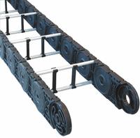 KABELSCHLEPP Cable and Hose Carrier: Open, 3 Channels, 3.7 in Cavity Ht, 8 in Cavity Wd, 12 in (MPN MC1250-8.00-RS-220-2V1). Key specifications — Brand: KABELSCHLEPP; Crossbar Material: Aluminum; Item: Cable and Hose Carrier; Series: M; Mounting Brackets Included: Without Mounting Brackets; Outside Width: 9.7 in; Outside Height: 3.8 in; Length: 12 in.