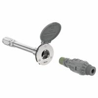 AQUOR WATER SYSTEMS Wall Hydrant: For 8 in Wall Thick, 9 3/4 in Overall Lg, Stainless Steel, Round (MPN HHP008). Key specifications — Face Material: Stainless Steel; Brand: AQUOR WATER SYSTEMS; Face Shape: Round; Face Type: Fully Enclosed; Color/Finish: Gray/Stainless Steel.