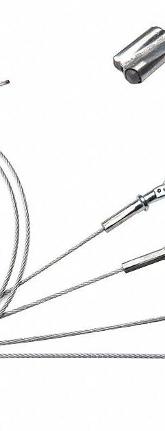 LUMINATION Cable Mounting Kit: 60 in Lg, 1/4 in Wd, 1/4 in Ht, For ABR1/ABV101T471NVSTKNW (MPN 5FT Y CBL KIT). Key specifications — Color: Gray; Material: Stainless Steel; Includes: (2) 5 ft Cable and Hook for Mounting; Accessory Type: Cable and Hook; For Use With: ABV101T471NVSTKNW; Finish: Unfinished; Brand: LUMINATION.