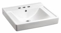 AMERICAN STANDARD Bathroom Sink: Decorum®, White, Vitreous China, 18 1/4 in Overall Lg, Centerset (MPN 9024004EC.020). Key specifications — Series: Decorum®; Includes: Rear Overflow, Recessed Self-Draining Deck, Concealed Arm or Wall Support(Wall Hanger Included); Color: White; Brand: AMERICAN STANDARD; Sink Type: Bathroom; Material: Vitreous China; Sink Material: Ceramic.