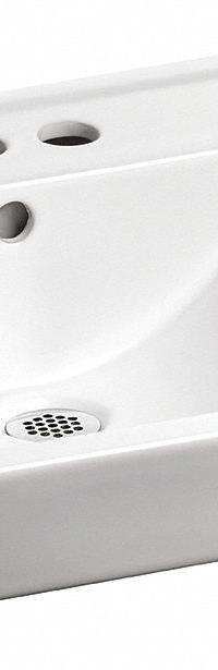 AMERICAN STANDARD Bathroom Sink: Decorum®, White, Vitreous China, 18 1/4 in Overall Lg, Centerset (MPN 9024004EC.020). Key specifications — Series: Decorum®; Includes: Rear Overflow, Recessed Self-Draining Deck, Concealed Arm or Wall Support(Wall Hanger Included); Color: White; Brand: AMERICAN STANDARD; Sink Type: Bathroom; Material: Vitreous China; Sink Material: Ceramic.