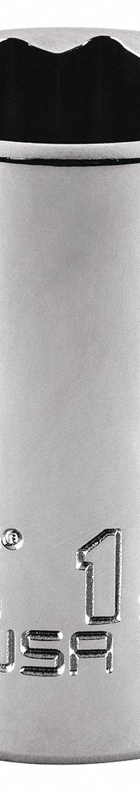 PROTO Socket: SAE, 1/2 in Drive Size, 1 in Socket Size, 12-Point, Std, Chrome, Not Tether Capable (MPN J5432N). Key specifications — attr1204417: PROTO; attr1204392: Chrome.