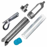 AMS Dual Soil Auger Sampler Kit: Stainless Steel, 5/8 in Connection Size, 3 1/4 in Overall Dia (MPN 421.02). Key specifications — Material: Stainless Steel; Connection Type: Threaded; Includes: Universal Slip Wrench; Brand: AMS.