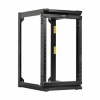 EATON TRIPP LITE Server Rack: 16 Rack Units, Wall Mount, 36 5/8 in x 22 1/4 in x 25 1/4 in, Steel (MPN SRWO16US). Key specifications — Brand: EATON TRIPP LITE; Includes: (2) Wall-Mount Bracket Frames; Material: Steel; Features_Broad: 2 Post; Hinged Front.