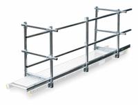 WERNER Guard Rail and Toe Board System: Guardrail and Toeboard Kit, Aluminum (MPN SQHTG-20A). Key specifications — Color: Silver; Included Components: Brackets; Material: Aluminum; Product Type: Guardrail and Toeboard Kit; Series: SQHTG; Brand: WERNER.
