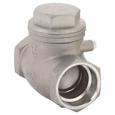 APPROVED VENDOR Swing Check Valve: Swing, Inline Valve Body, 1 1/2 in Pipe Size - Stainless Steel Inline Swing Check Valves