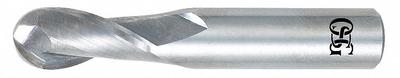 OSG Ball End Mill: Carbide, TiAlN Coated, 2 Flute, 9/64" Mill Dia, 1/2" LOC - General Purpose Carbide Ball End Mills