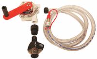 LIQUIDYNAMICS INC. Hand Pump: Rotary, Pump with Hose, Nozzle & Spout, 13 oz per stroke, Vane, 48 in (MPN 10036). Key specifications — Brand: LIQUIDYNAMICS INC.; Housing Material: Polypropylene/Stainless Steel; Maximum Flow Rate: 13 oz per stroke; Suction Tube Material: Polyethylene.
