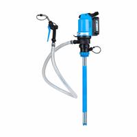 MACNAUGHT Battery Operated Pump: Pumps with Discharge Hose & Nozzle, 18V Battery Size, 41/500 hp HP (MPN BP205S-UNU). Key specifications — Suction Tube Material: Carbon Steel; Rated Voltage: 18 V; Brand: MACNAUGHT; Batteries Included: Yes.