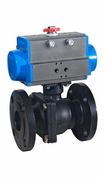 BONOMI Pneumatically Actuated Two-Way Ball Valve: 1 1/2 in Size - Carbon Steel Pneumatically-Actuated Ball Valves