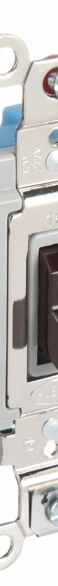 HUBBELL Wall Switch: Toggle Switch, Single Pole, Maintained, Brown, 120/277V AC, 15 A (MPN HBL1201). Key specifications — Illuminated: No; Voltage Rating: 120/277V AC.