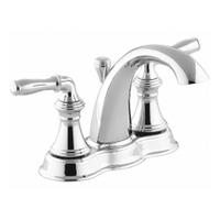 KOHLER Low Arc Bathroom Faucet: Devonshire, Brass, Chrome Finish, 1.2 gpm Flow Rate, Centerset, Arc (MPN K-393-N4-CP). Key specifications — Includes: Tailpiece; Brand: KOHLER; Series: Devonshire.
