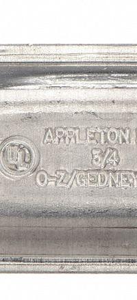 Covers for Conduit Access Fitting: Aluminum, 3 1/2 in_4 in Trade Size, Screw In (MPN K350&400-A). Key specifications — Connection Type: Screw In; Hazardous Location: Yes; Material: Aluminum; For Use With: Appleton Form 85 Unilet Conduit Outlet Bodies; Gasket Included: No; Includes: Screws; Standards: UL 514A; Brand: APPLETON ELECTRIC.