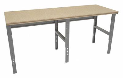 TENNSCO Workbench: Adj Ht, Shop Top, 96 in x 36 in, 2,400 lb Overall Load Capacity - Open-Base Workstations